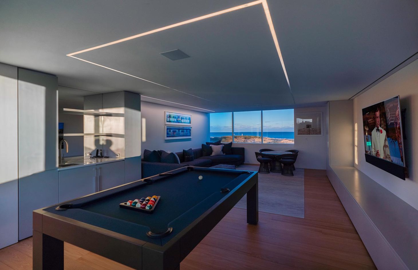 Game Room with ceiling LED Lighting
